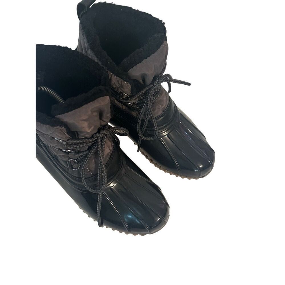 Sporto Women's Black Olivia Genuine Duck Quilted Waterproof Ankle Boots Size 5M